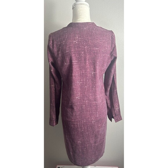 J. Jill 100% Silk Burgundy Knee Length Shift Dress Size XS (0/2) - Picture 2 of 9